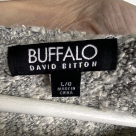 Buffalo David Bitton Grey Nubby Sweater Sz L - Picture 9 of 9